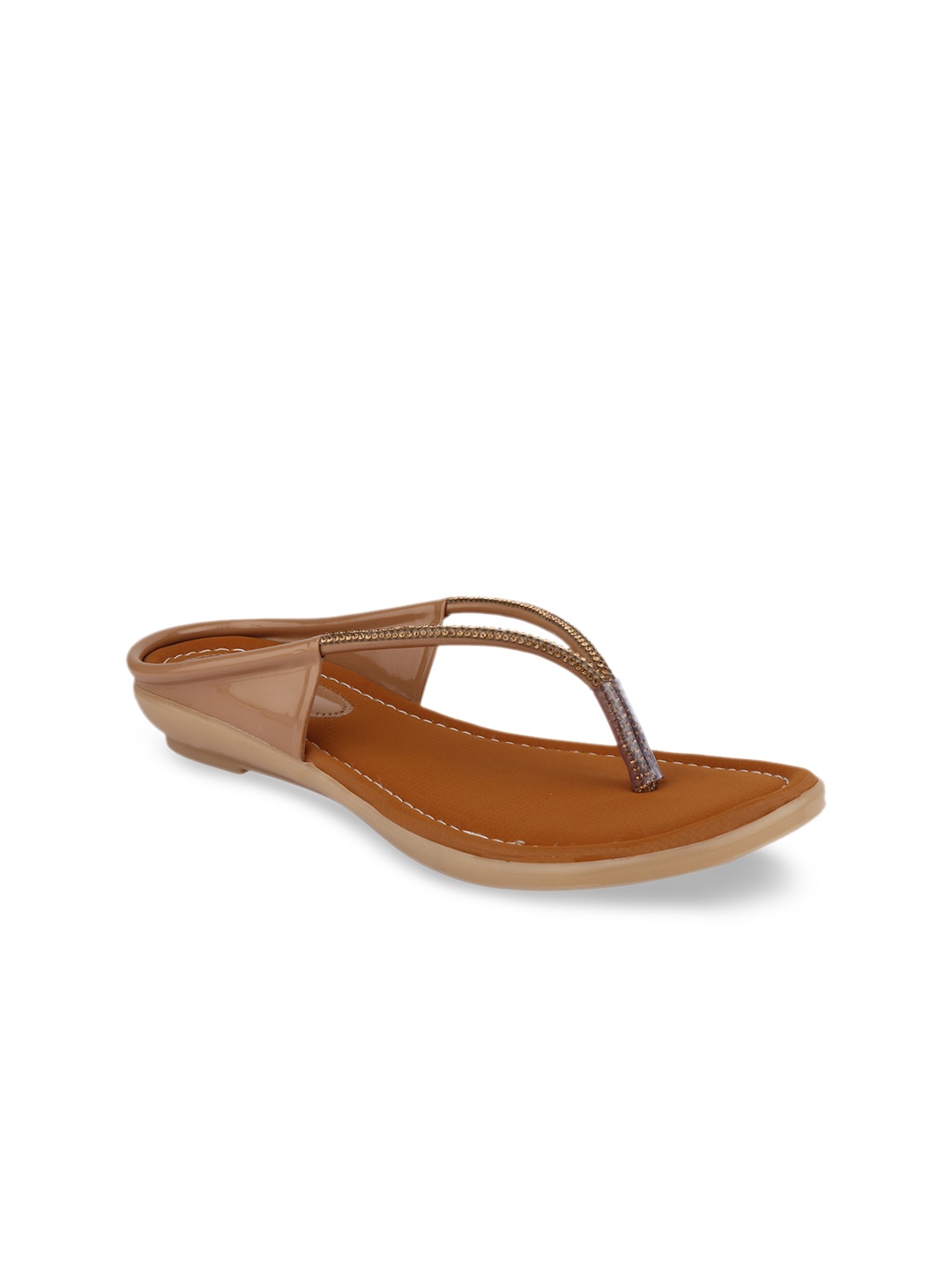 

Shoetopia Women Beige Solid Open Toe Flats