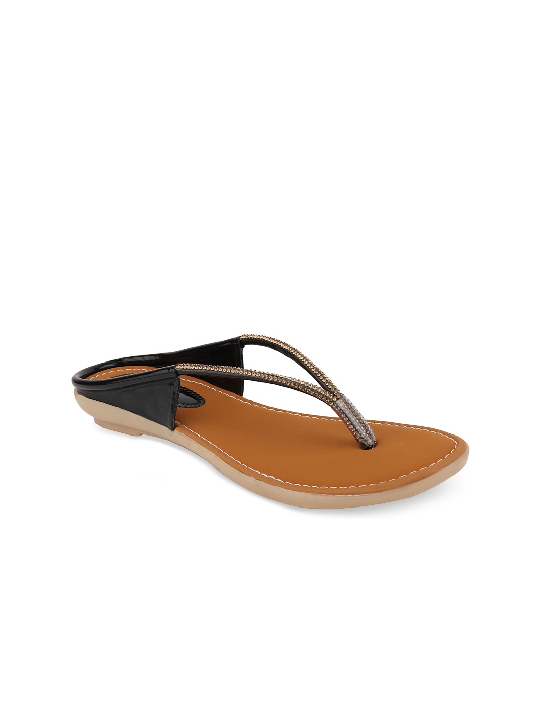 

Shoetopia Women Black Solid Open Toe Flats