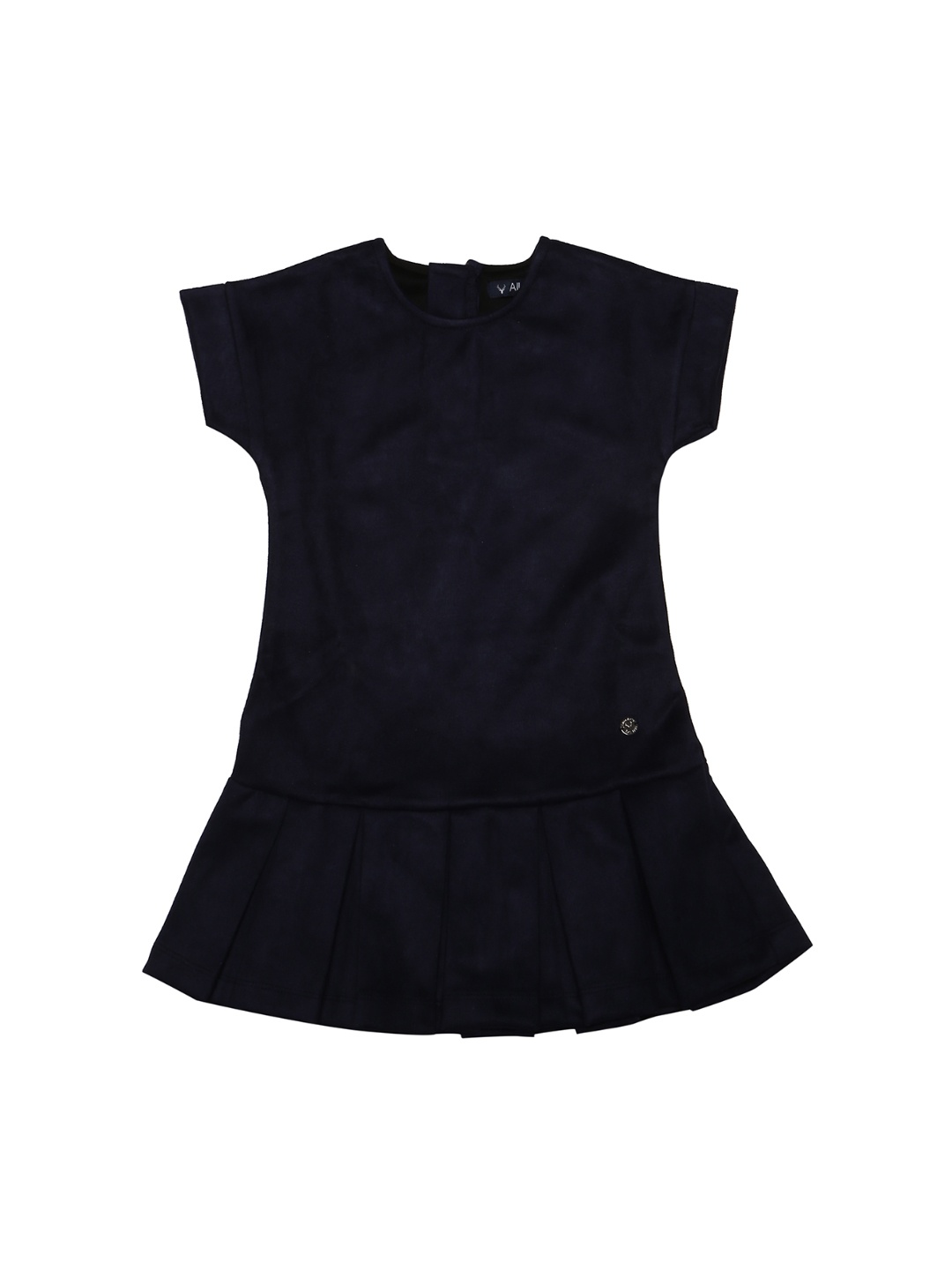 

Allen Solly Junior Girls Navy Blue Solid Drop-Waist Dress