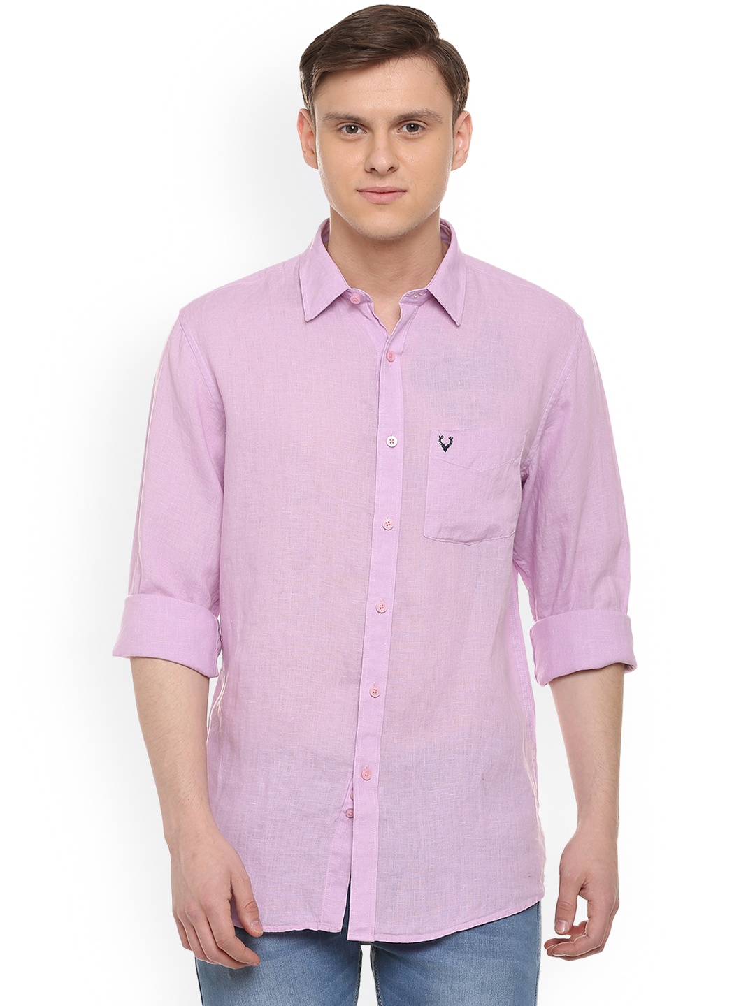 

Allen Solly Men Lavender Slim Fit Solid Casual Shirt