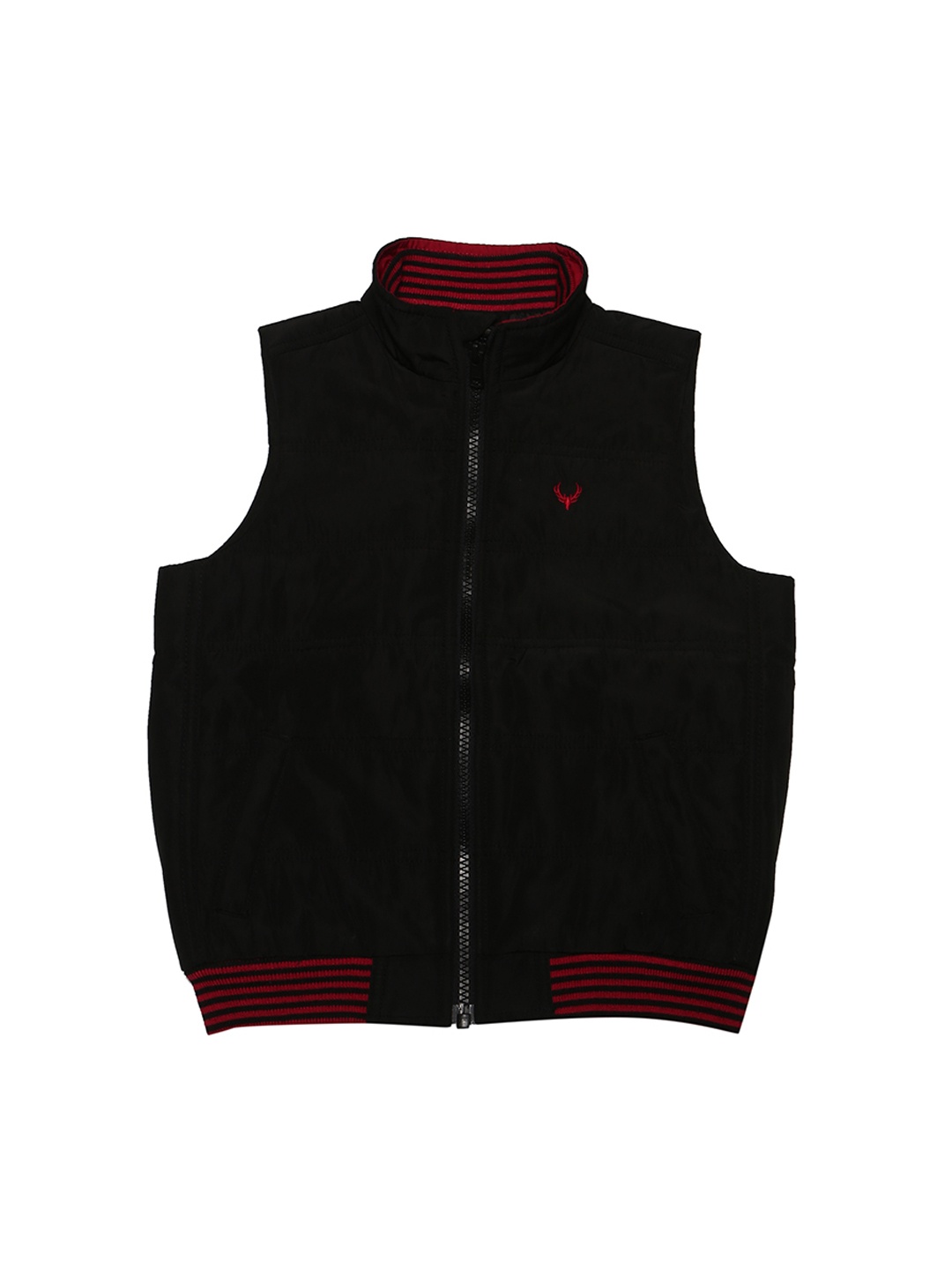 

Allen Solly Junior Boys Black Solid Sleeveless Bomber