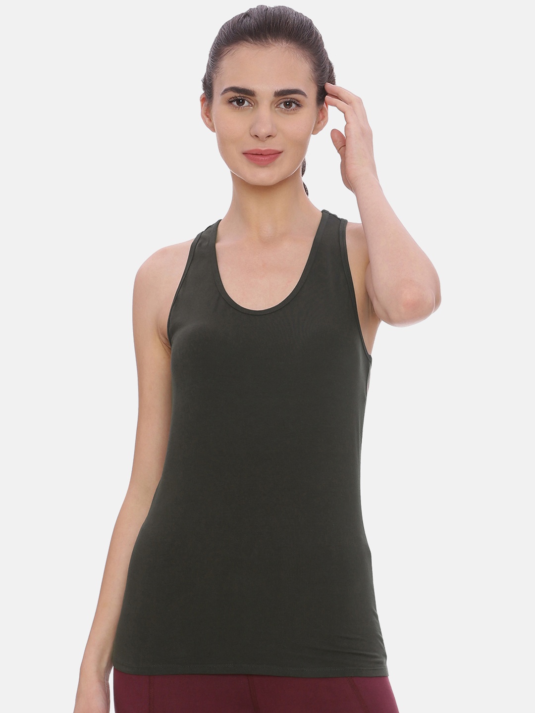 

Soul Space Women Grey Solid Tank Top