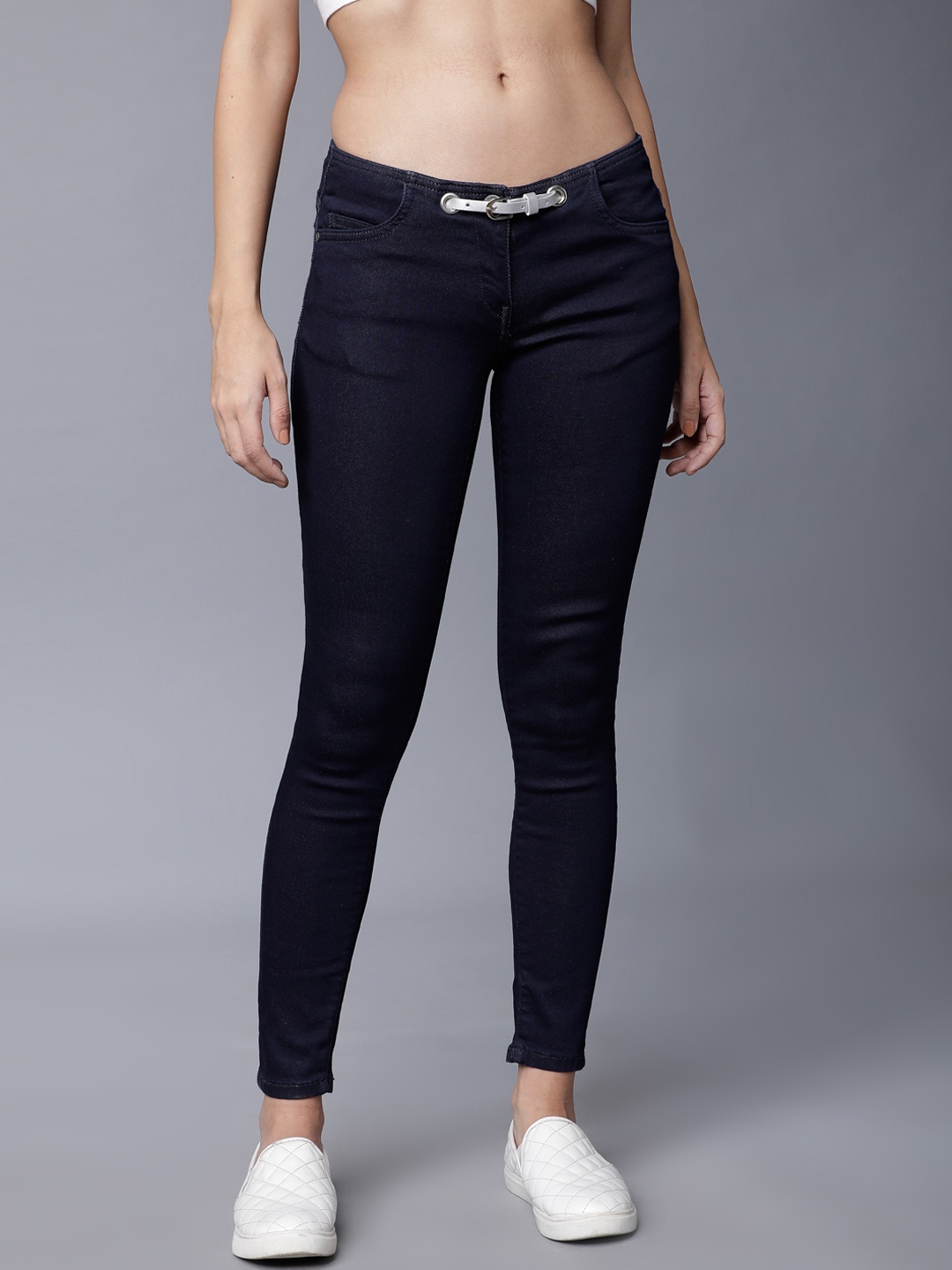 

Tokyo Talkies Women Navy Blue Skinny Fit Mid-Rise Clean Look Stretchable Jeans
