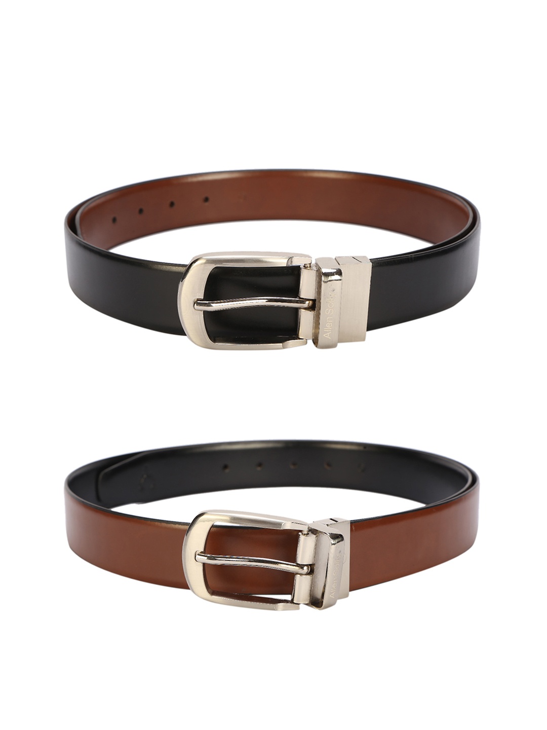 

Allen Solly Men Brown & Black Solid Reversible Belt
