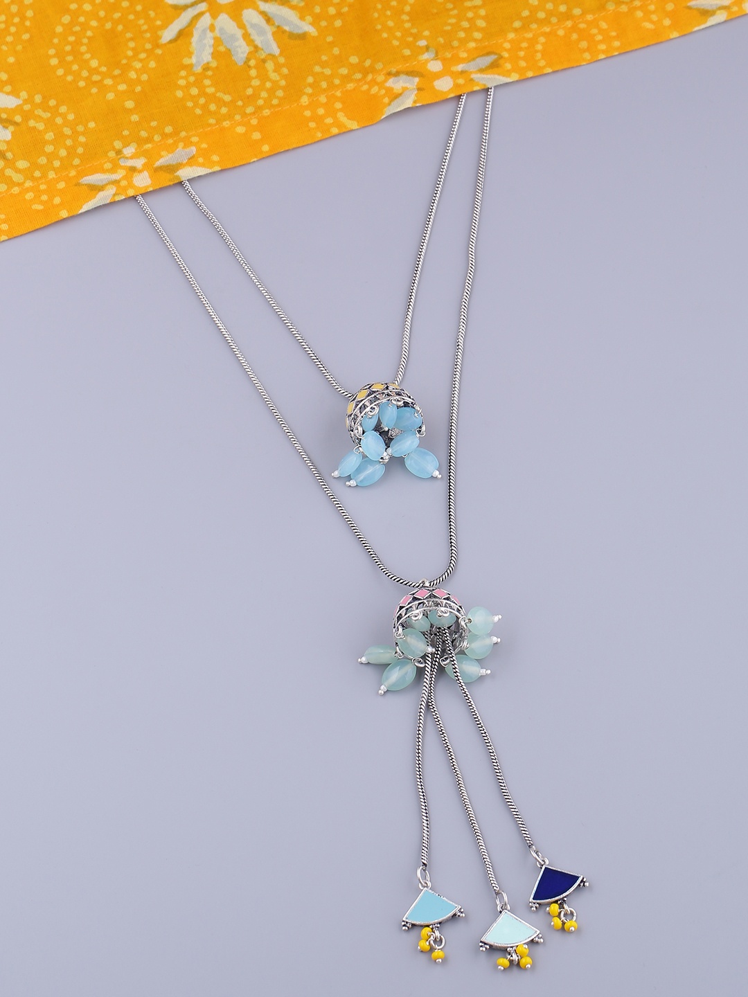 

Voylla Silver-Plated Brass Enamelled Necklace