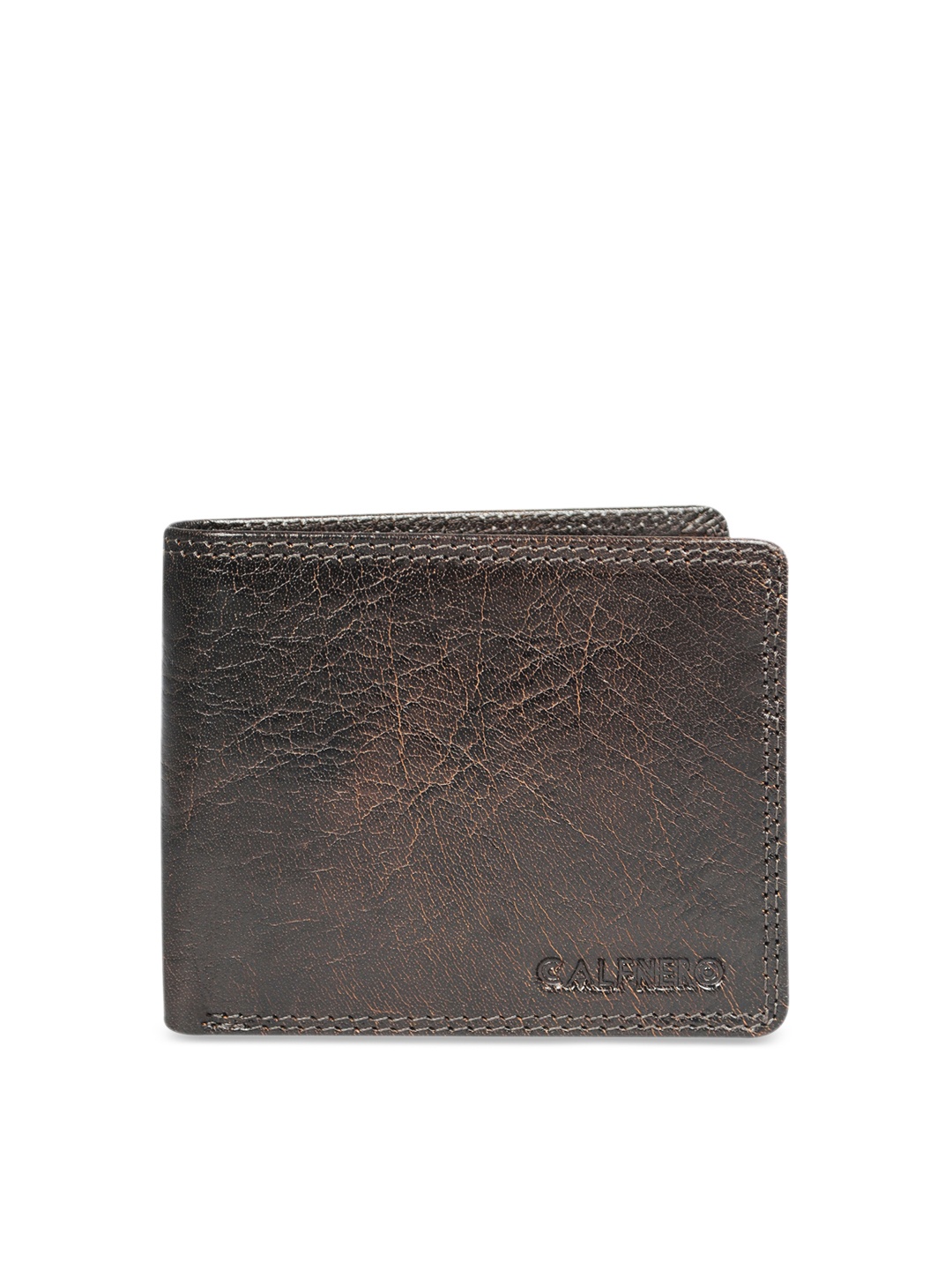 

CALFNERO Men Brown Solid Two Fold Wallet
