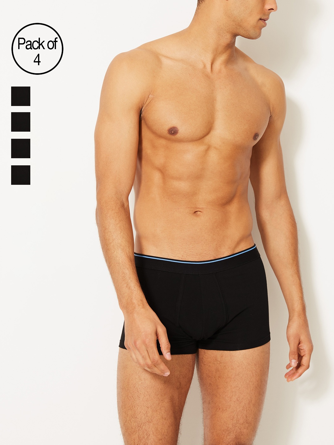 

Marks & Spencer Men Pack of 4 Solid Hipster Briefs T144156SBLACK, Black