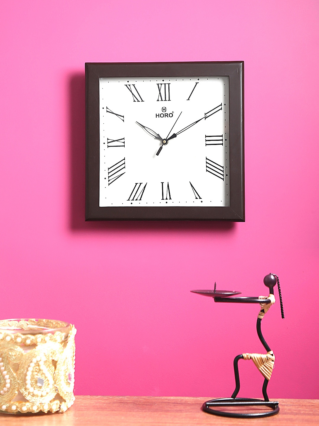 

Horo White Handcrafted Square Solid Analogue Wall Clock