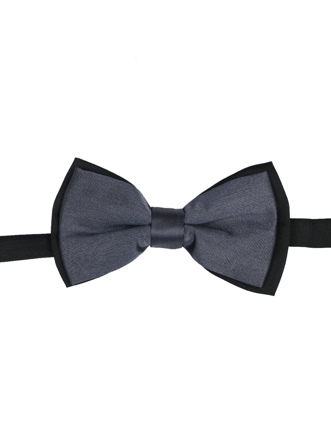 

Tossido Grey & Black Solid Bow Tie