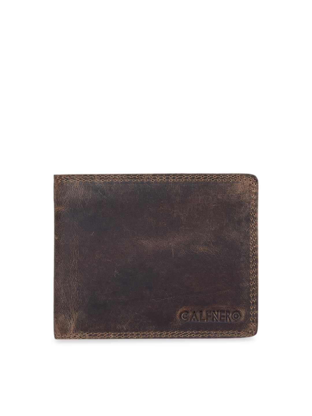 

CALFNERO Men Brown Solid Two Fold Wallet