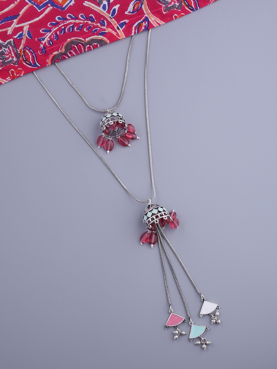 

Voylla Silver-Plated & Enamelled Brass Enamelled Necklace