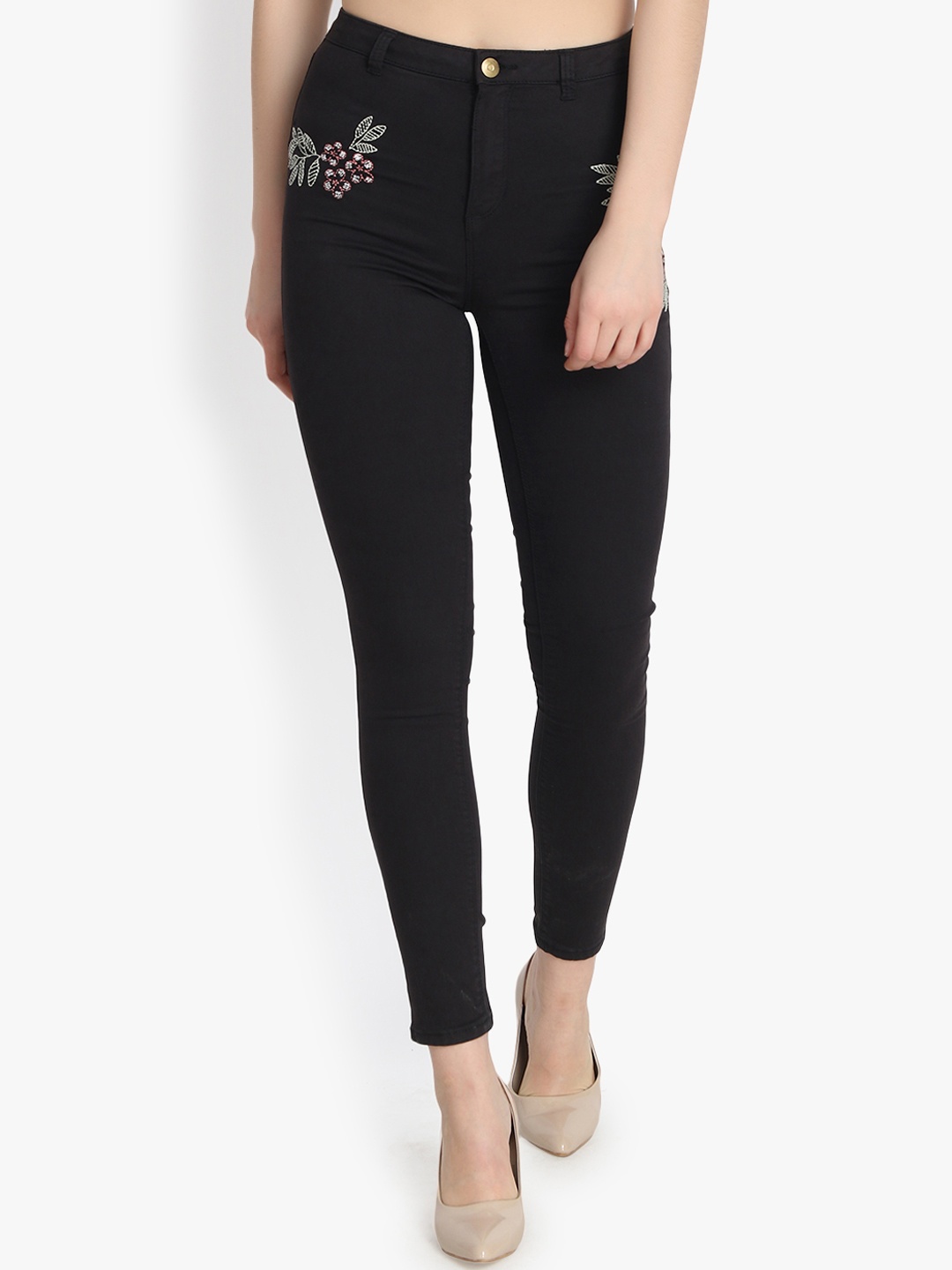 

Kotty Women Black Skinny Fit High-Rise Clean Look Stretchable Jeans