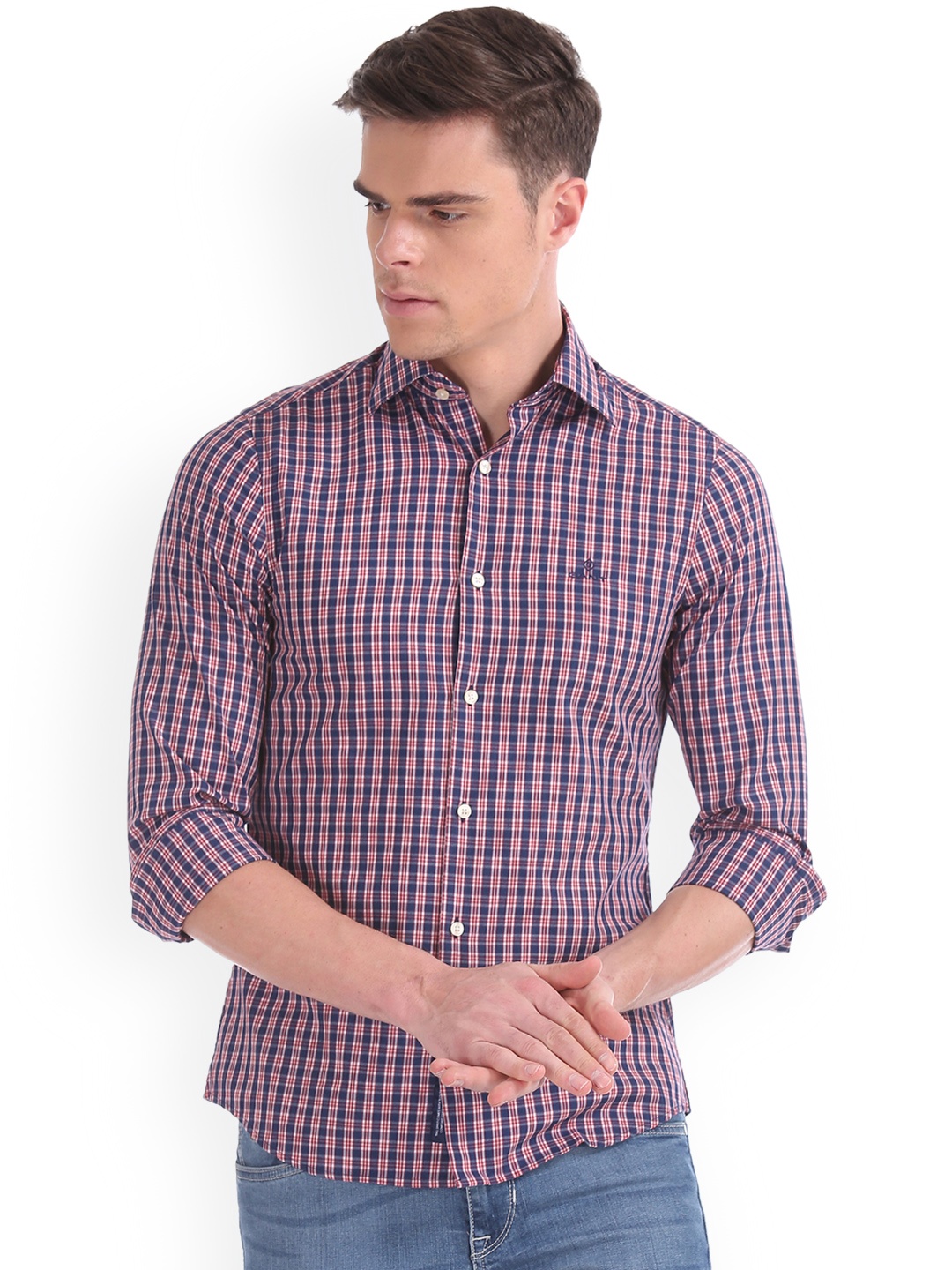 

GANT Men Red Slim Fit Checked Casual Shirt