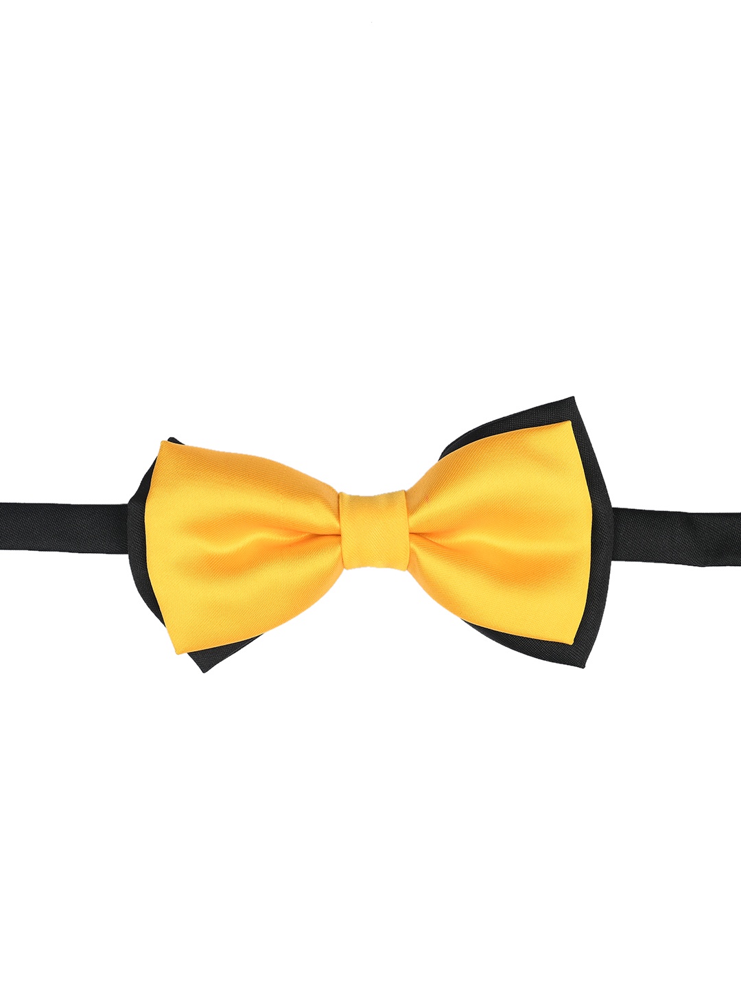 

Tossido Yellow & Black Solid Bow Tie