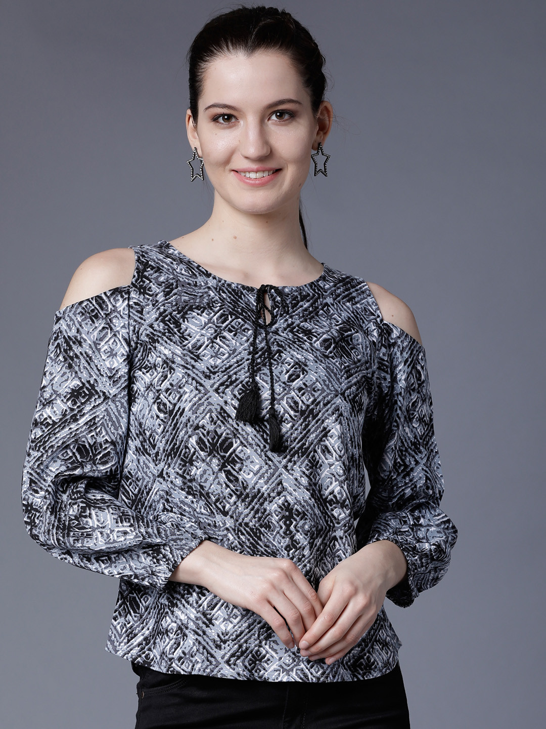 

Tokyo Talkies Women Black Printed Top