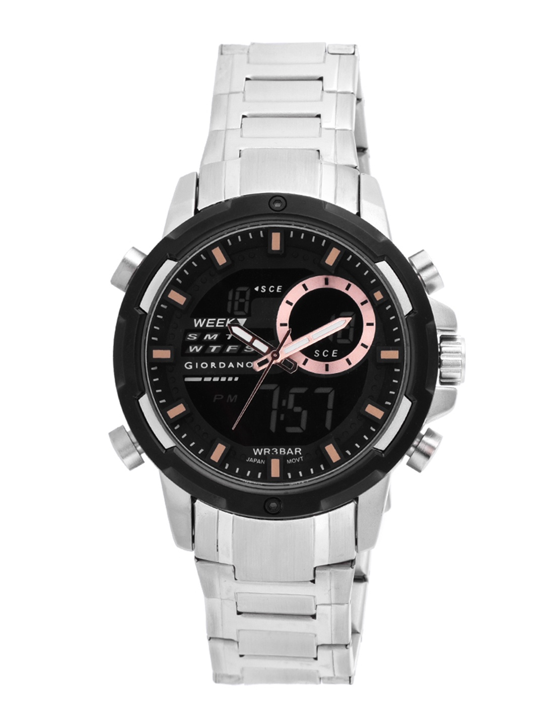 

GIORDANO Men Black Analogue and Digital Watch R1213-1