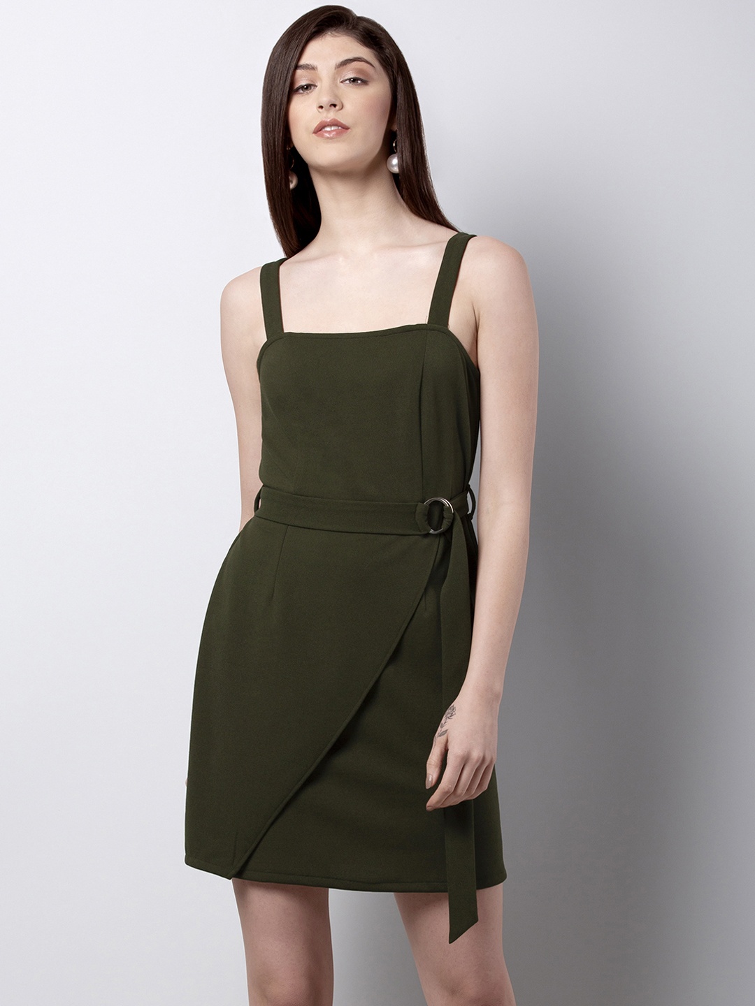 

FabAlley Women Green Solid Sheath Dress
