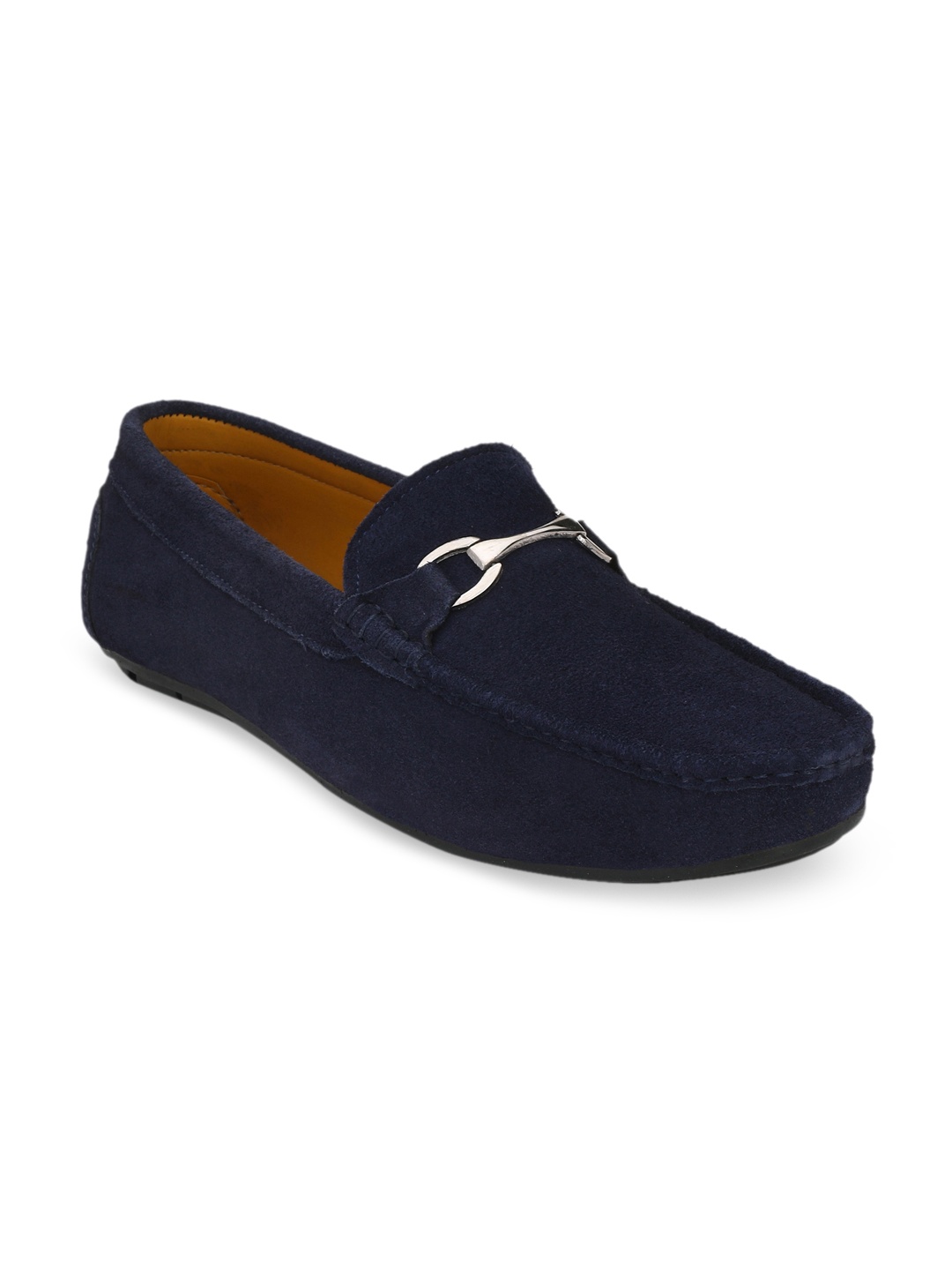 

Fentacia Men Navy Blue Lightweight Suede Horsebit Loafers