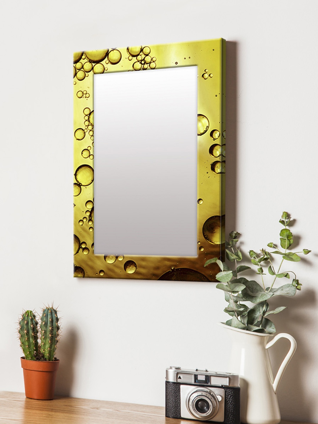 

999Store Gold-Toned Printed MDF Wall Mirror