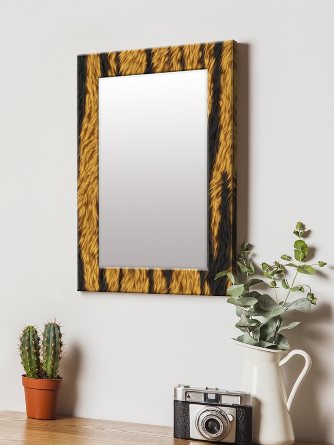 

999Store Brown & Black Printed MDF Wall Mirror