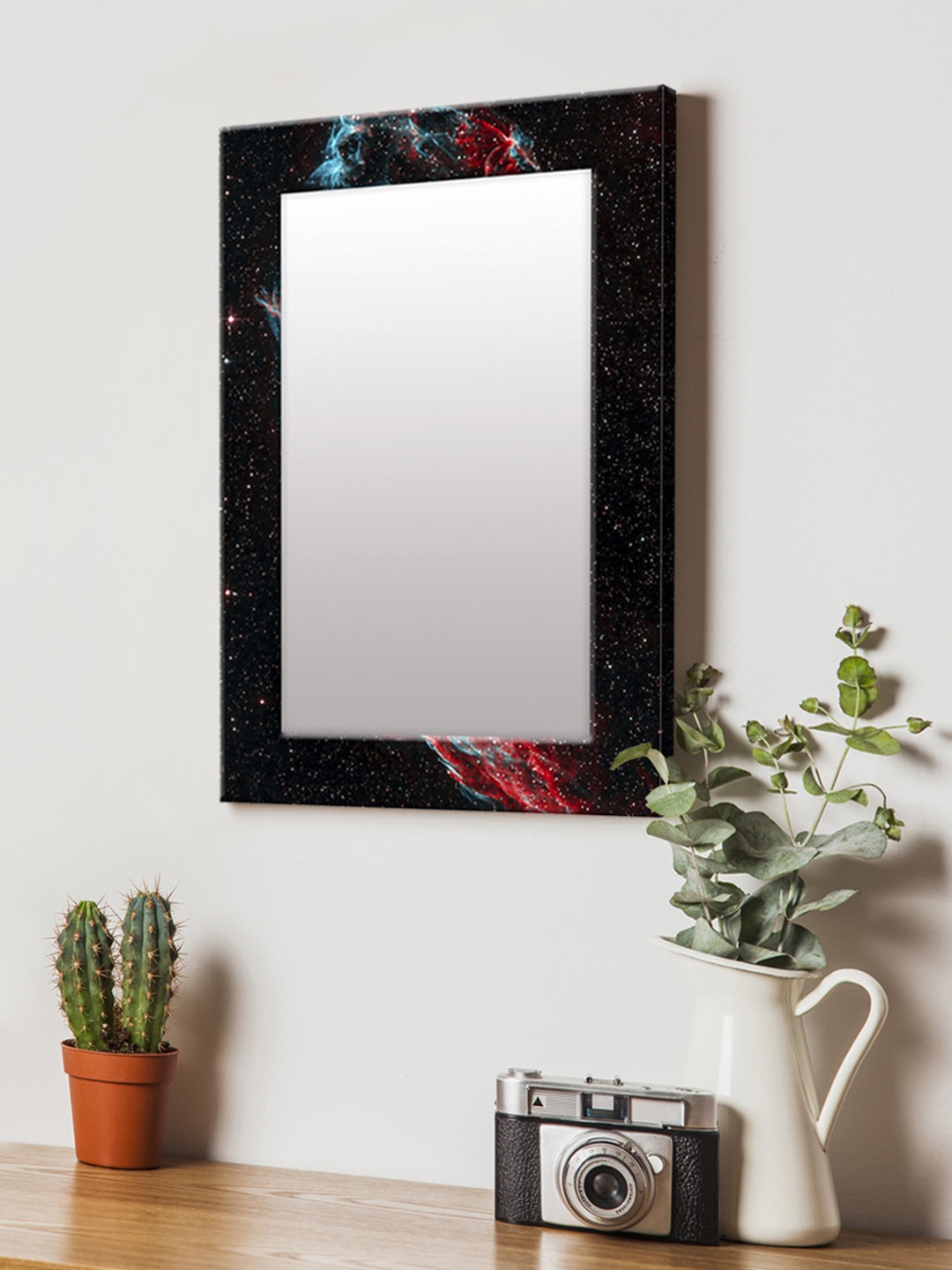 

999Store Black Printed MDF Wall Mirror