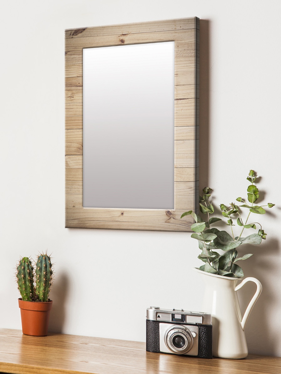 

999Store Brown Printed MDF Wall Mirror