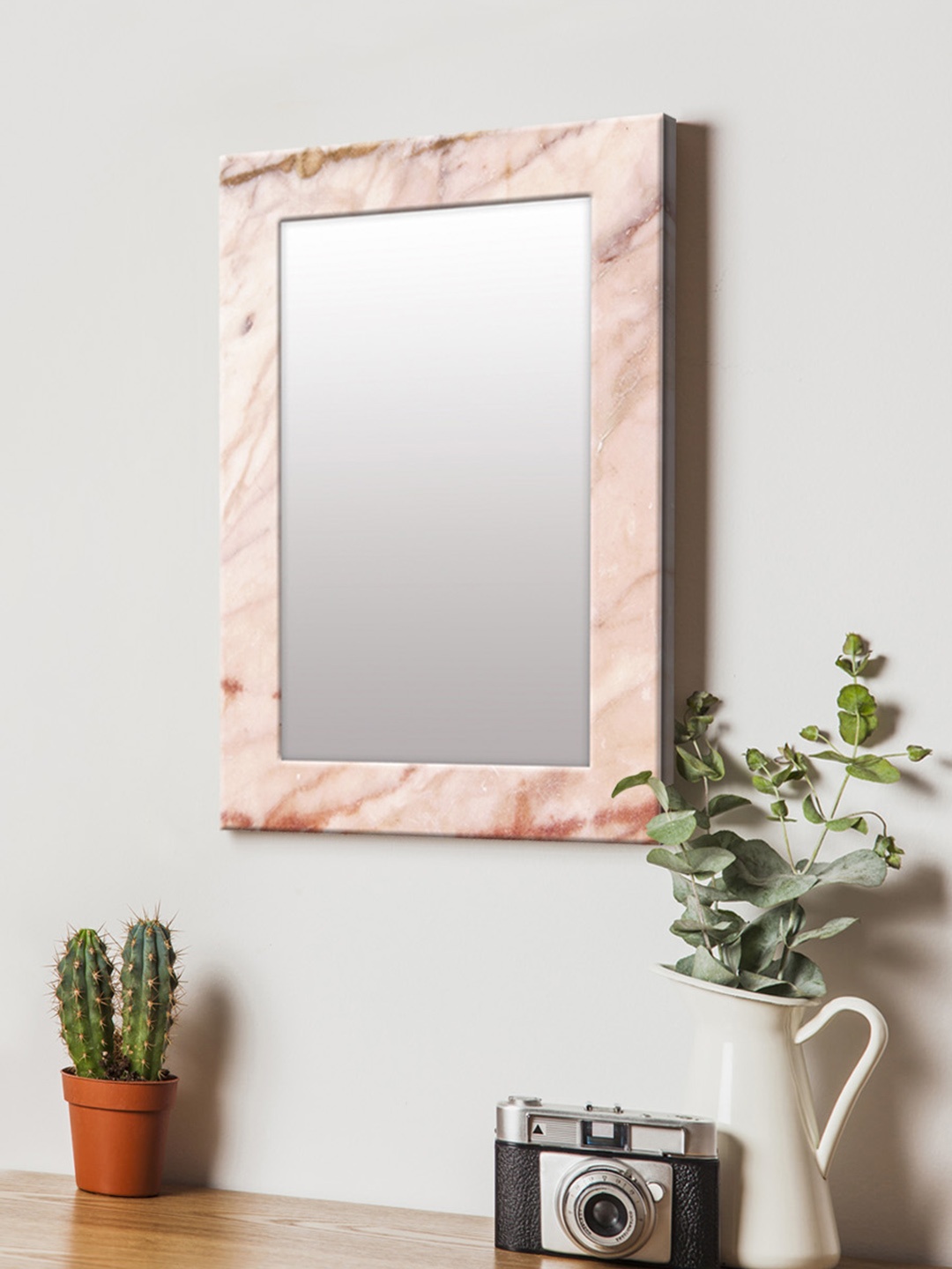 

999Store Pink Printed MDF Wall Mirror
