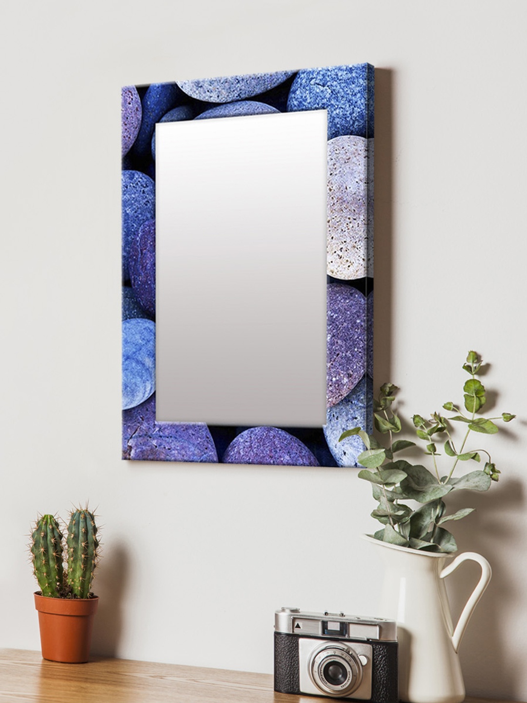 

999Store Purple Printed MDF Wall Mirror