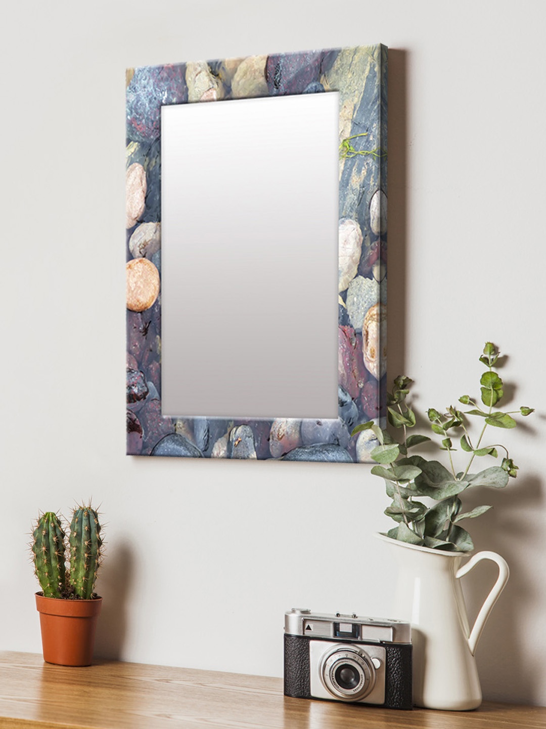 

999Store Purple Printed MDF Wall Mirror