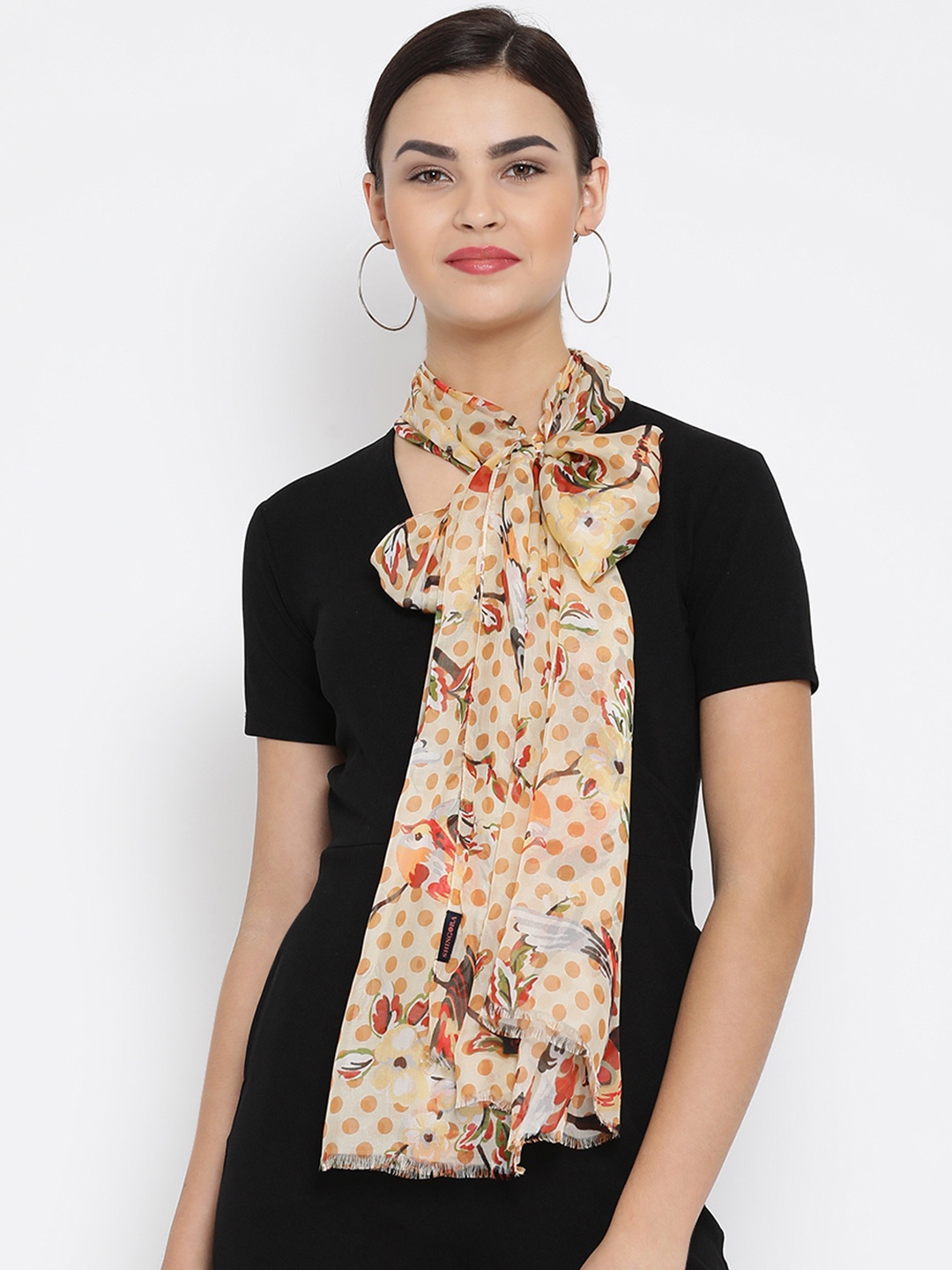 SHINGORA Women Beige Printed Stole