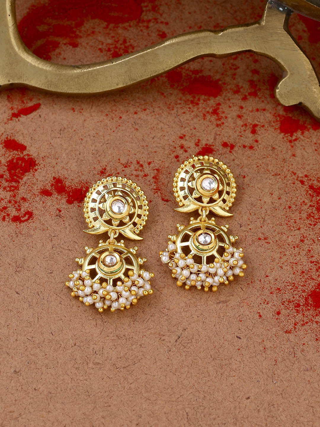

Voylla Gold-Plated Handcrafted Classic Drop Earrings