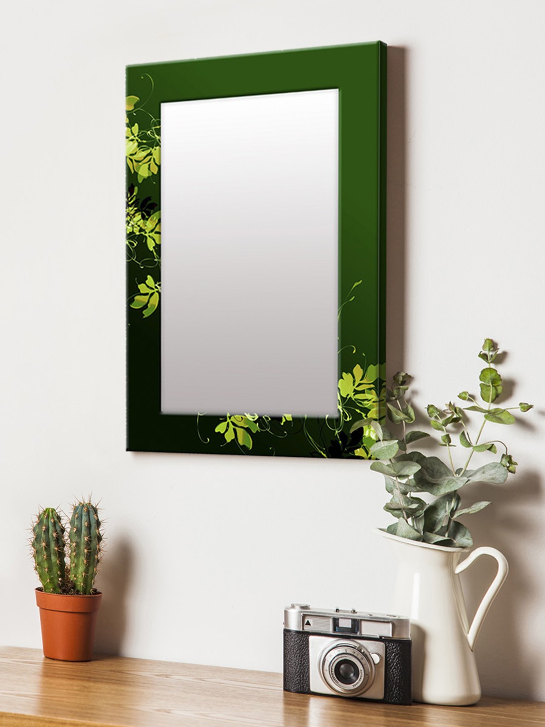 

999Store Green Printed MDF Wall Mirror