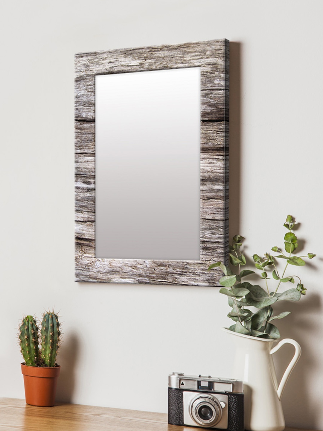 

999Store Brown Printed MDF Wall Mirror