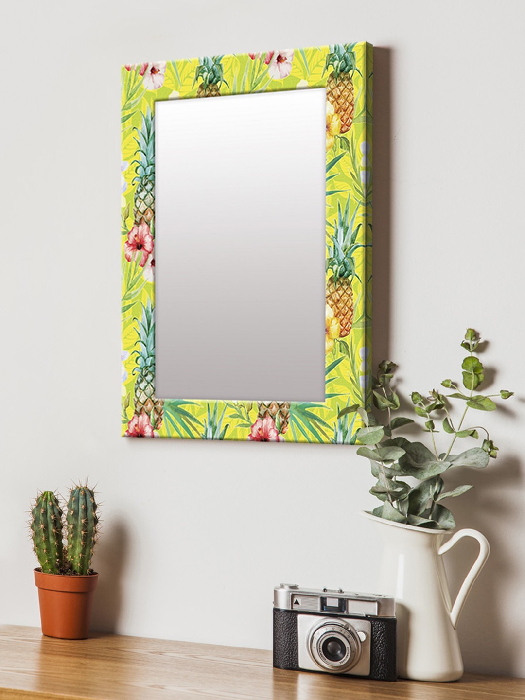 

999Store Multicoloured Printed MDF Wall Mirror, Multi