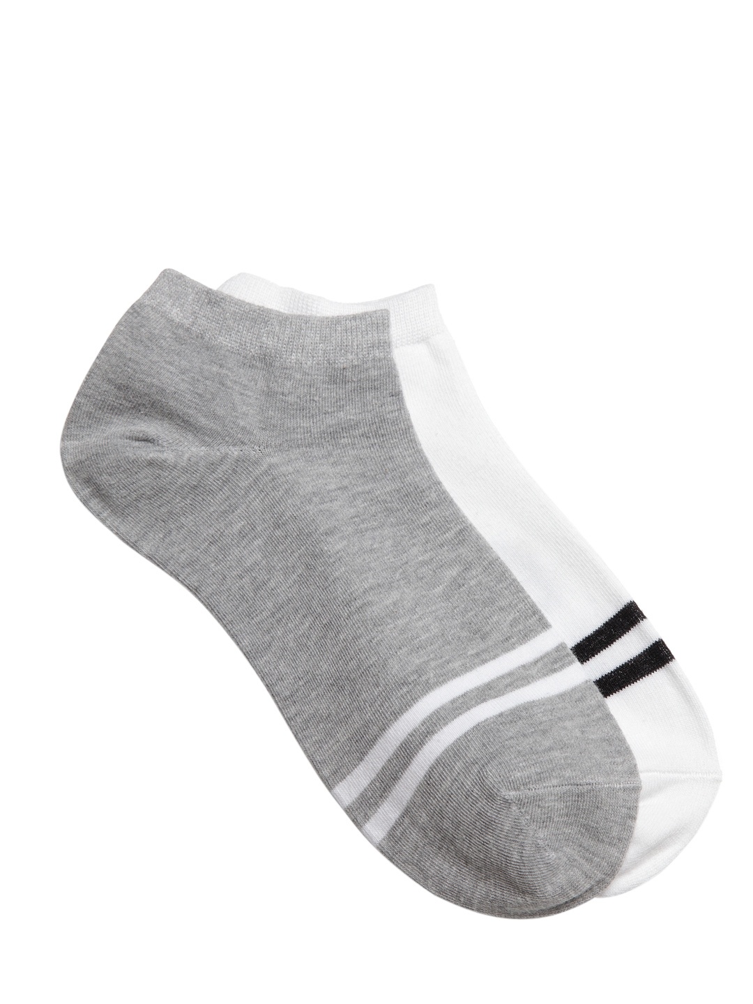 

J Style Women Pack of 2 Grey & White Solid Ankle-Length Socks