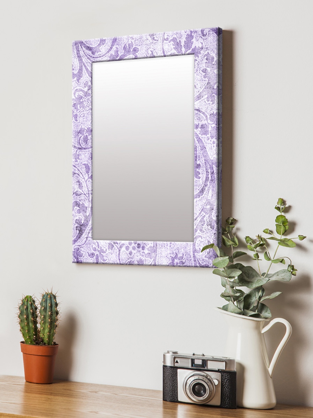 

999Store Violet Printed MDF Wall Mirror