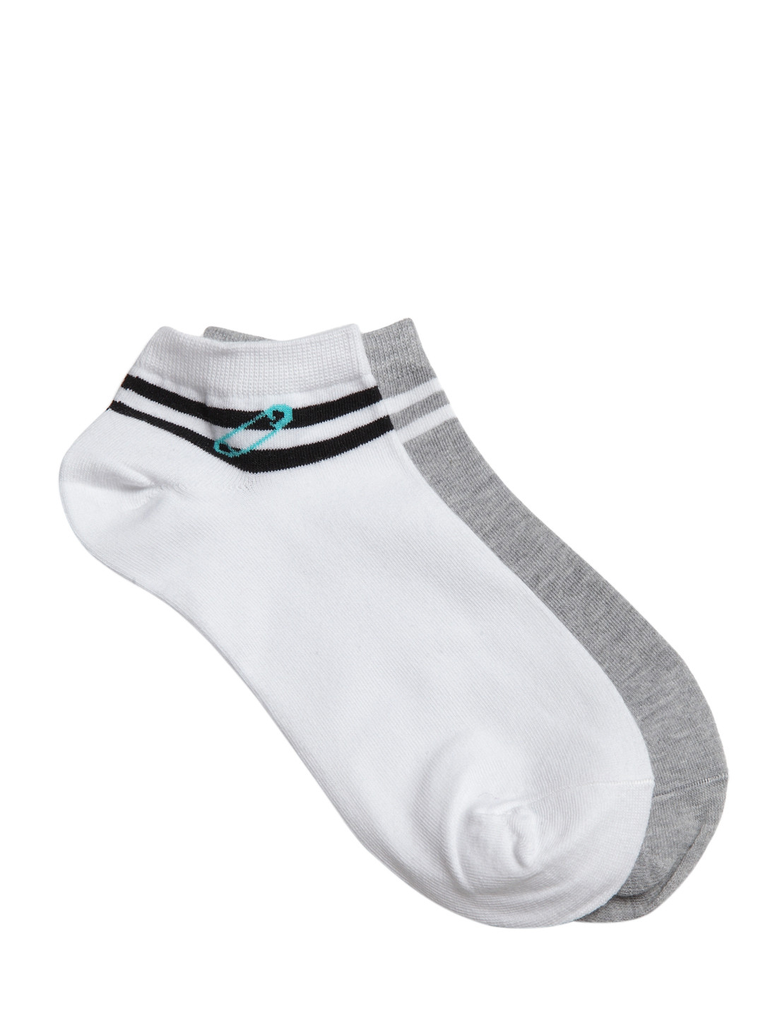 

J Style Women Pack of 2 Solid Ankle-Length Socks, Grey