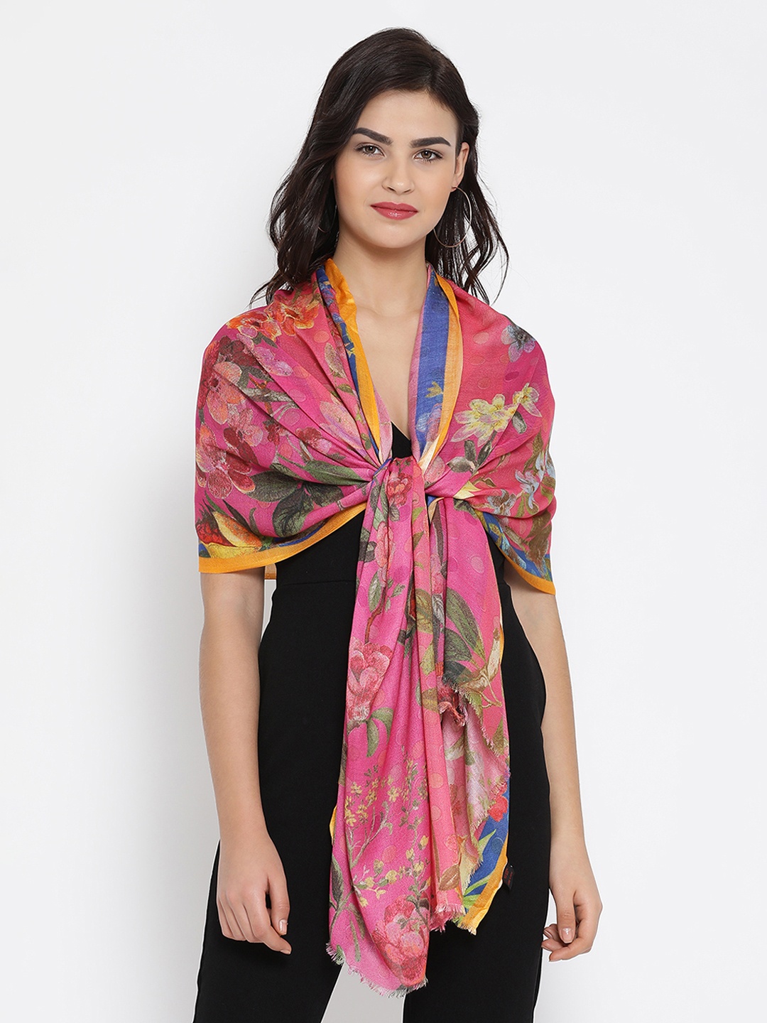 

SHINGORA Women Pink Printed Stole