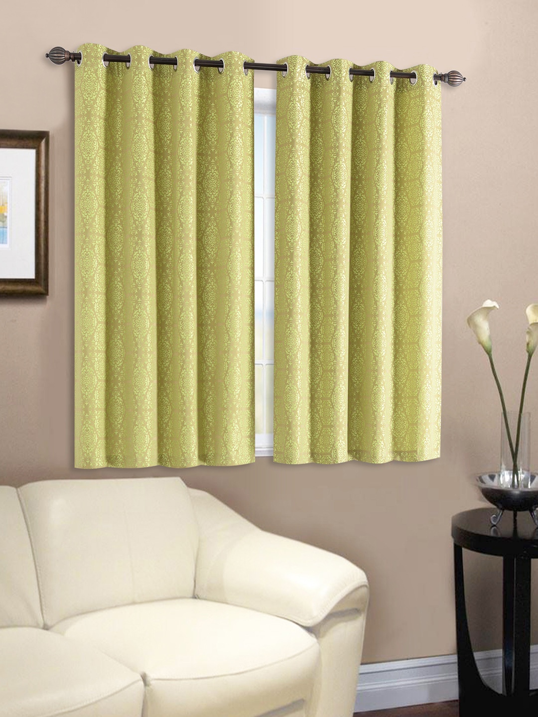 

Deco Window Set of 2 Curtains, Lime green