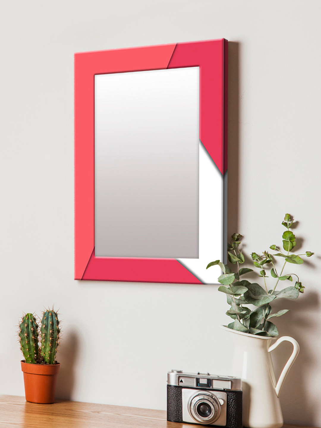 

999Store Pink Printed MDF Wall Mirror