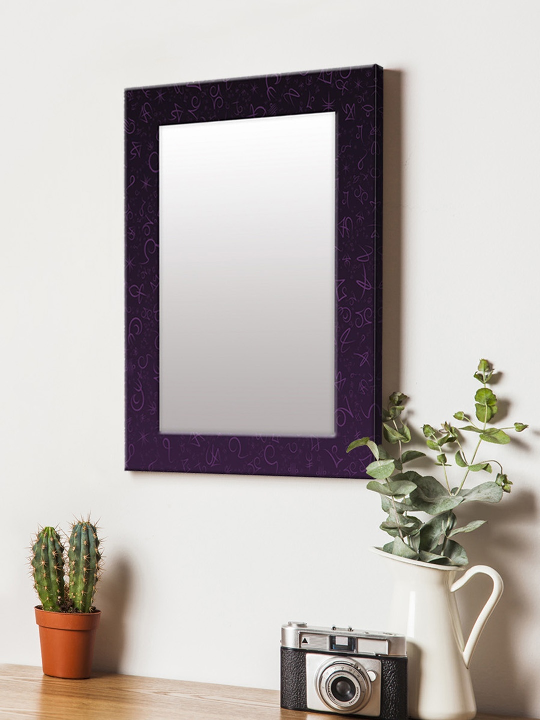 

999Store Violet Printed MDF Wall Mirror