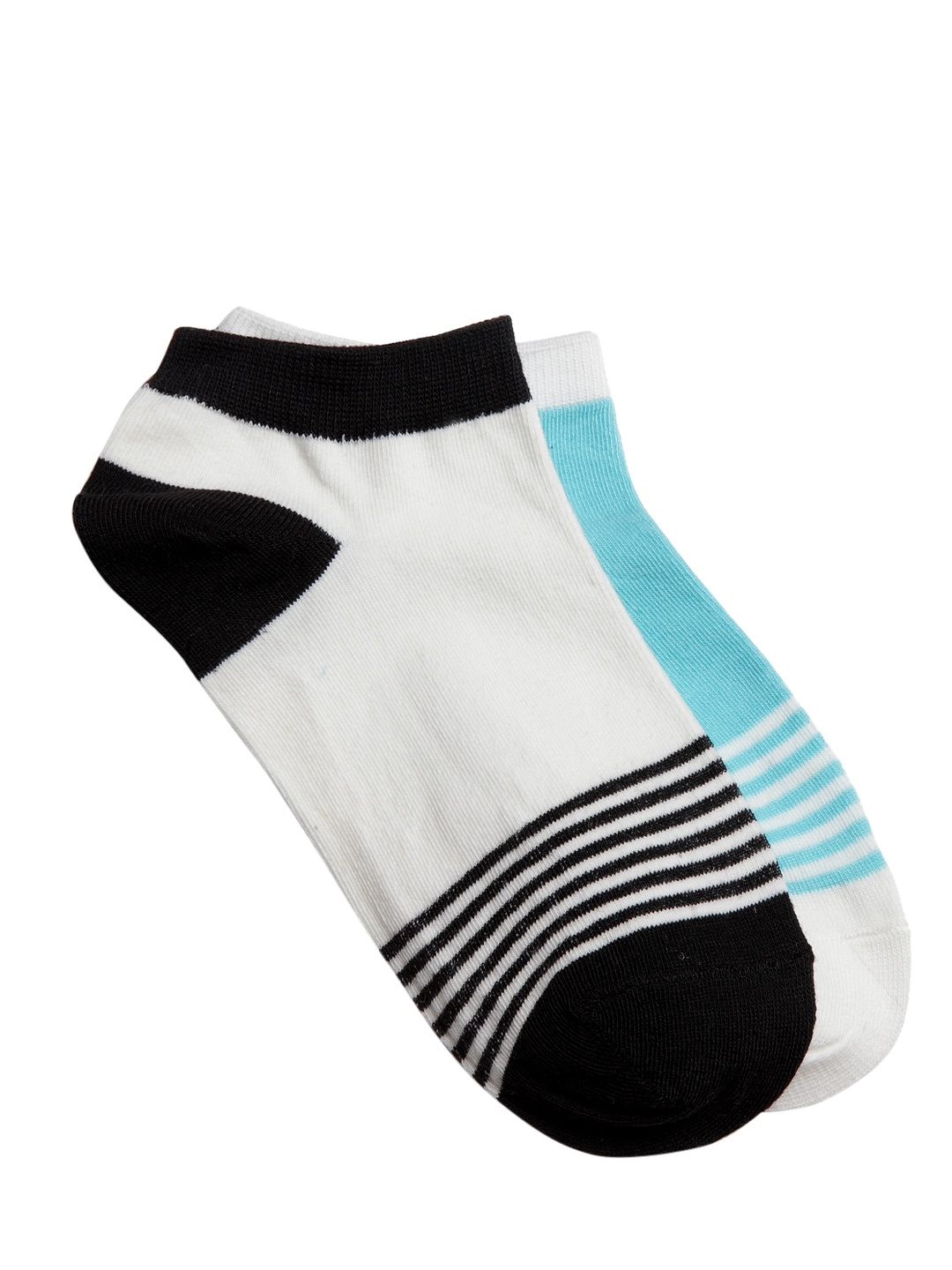 

J Style Women Pack of 2 Multicolour Striped Ankle-Length Socks, Multi