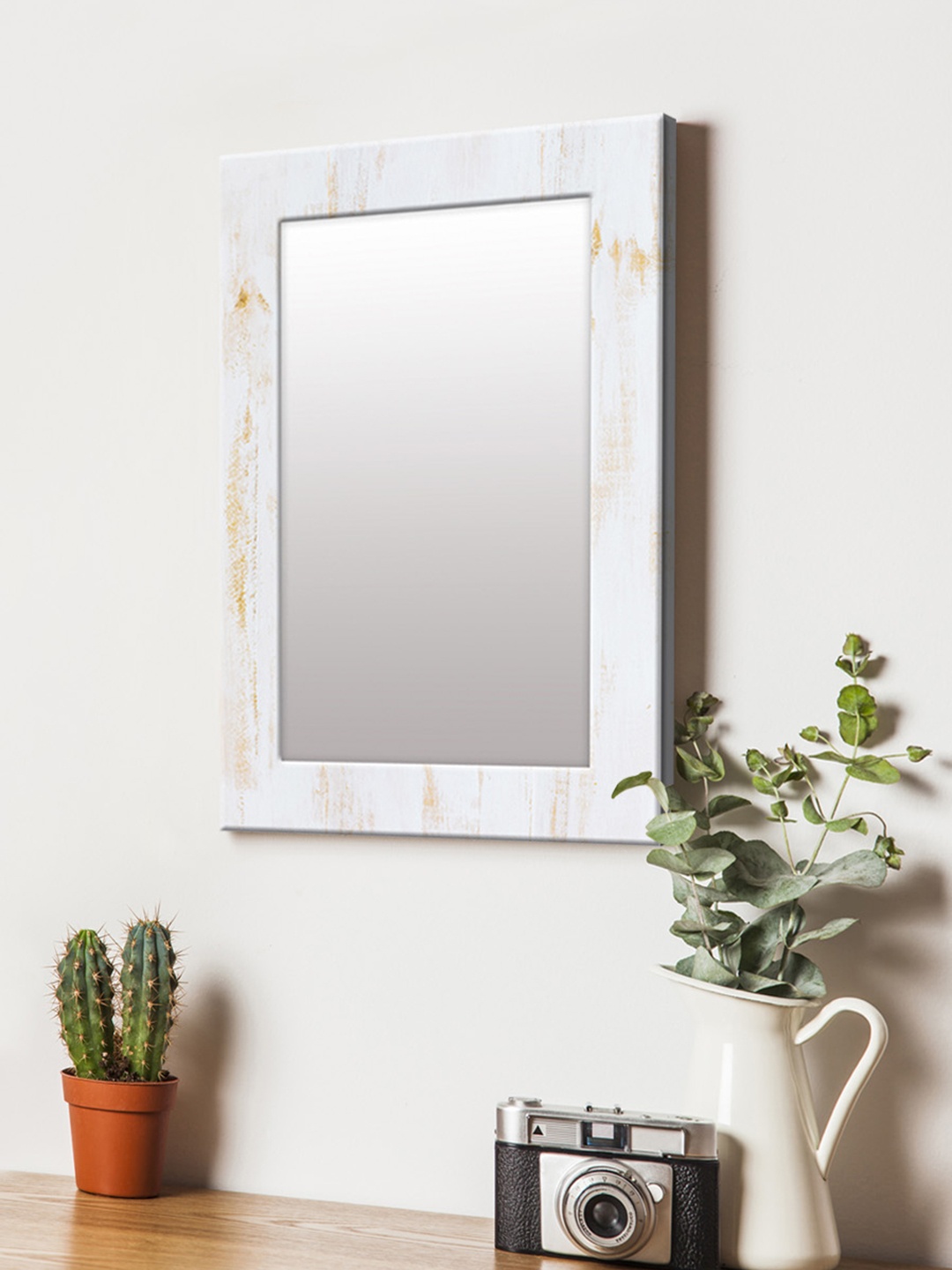

999Store White Printed MDF Wall Mirror