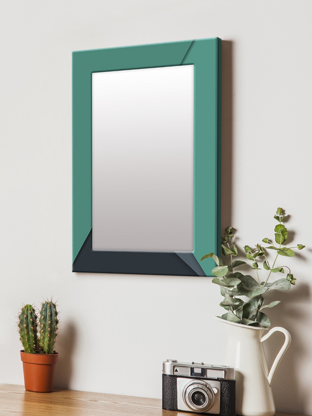 

999Store Blue & Black Printed MDF Wall Mirror