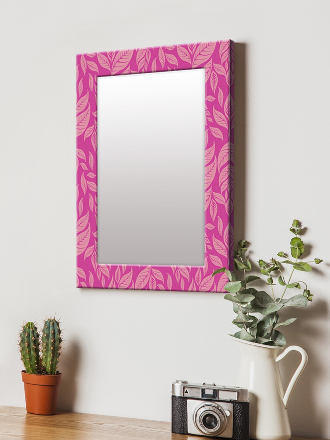 

999Store Pink Printed MDF Wall Mirror