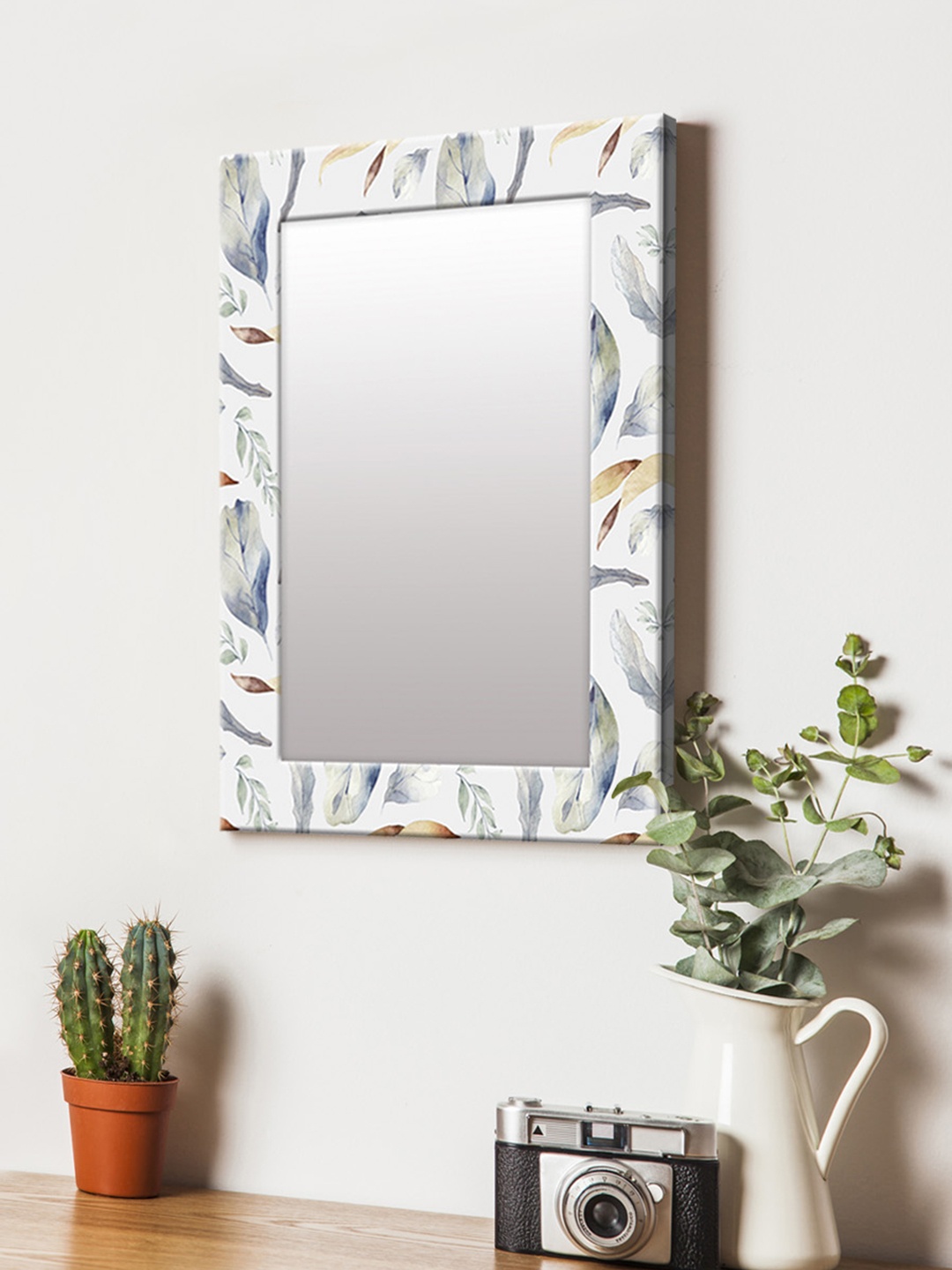 

999Store White Printed MDF Wall Mirror