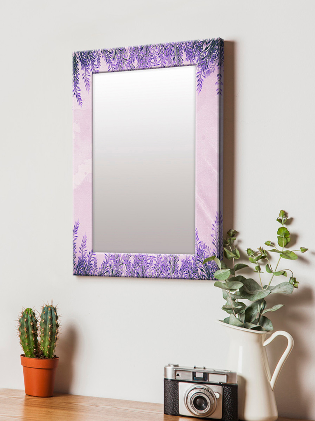 

999Store Violet Printed MDF Wall Mirror