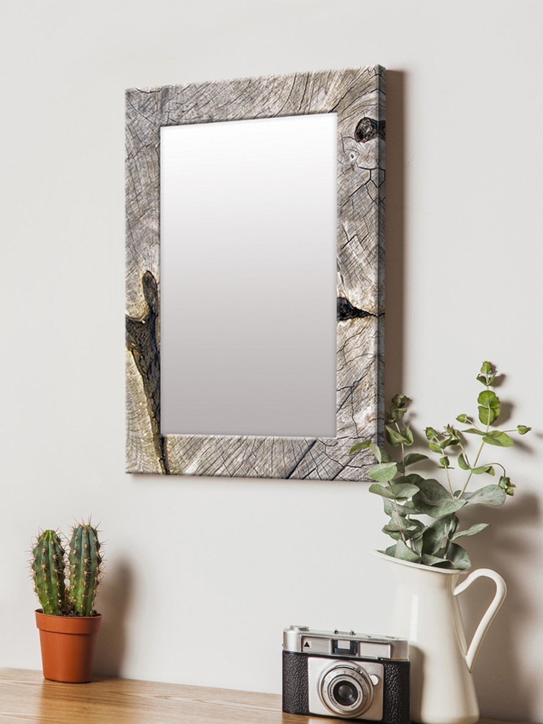 

999Store Brown Printed MDF Wall Mirror