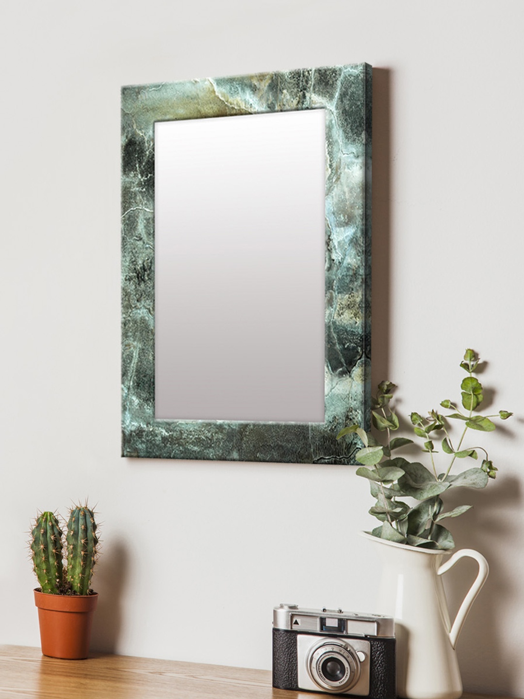 

999Store Blue & Grey Printed MDF Wall Mirror