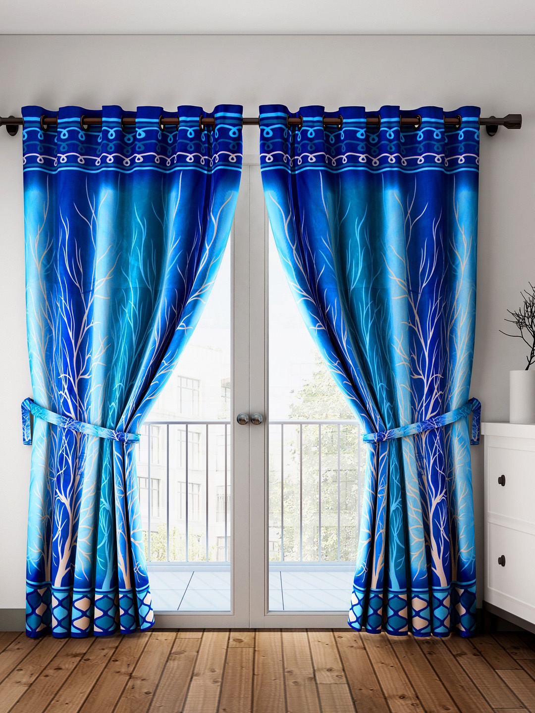 

Home Sizzler Blue Set of 2 Door Curtains